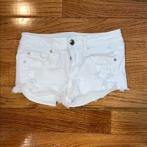 American Eagle super stretch white denim shorts